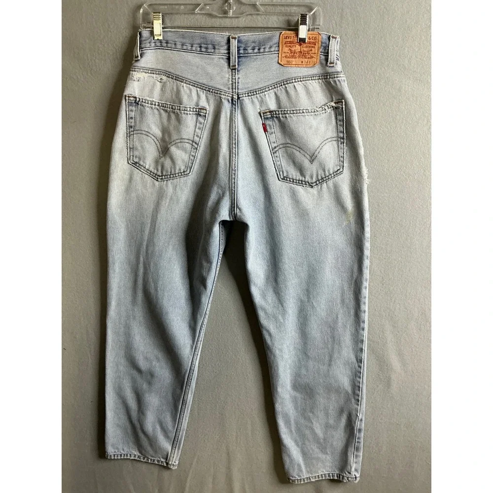 Levis 550 Jeans Men's 34 Relaxed Fit Jeans Light‎ Wash Denim Distressed